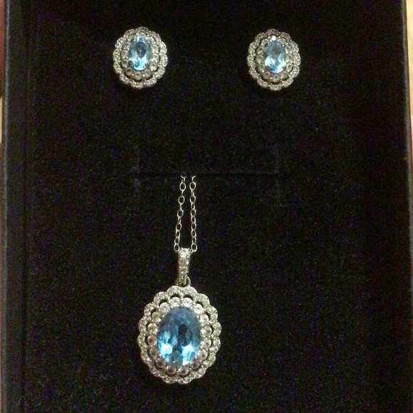 Kay Jewelers Jewelry - Sterling Silver Blue & White Topaz Jewelry Set